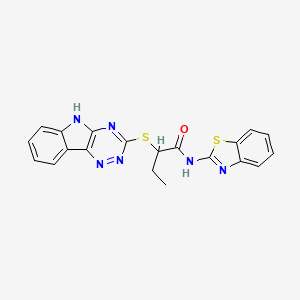 N-(1,3-benzothiazol-2-yl)-2-(5H-[1,2,4]triazino[5,6-b]indol-3-ylsulfanyl)butanamide