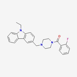 molecular formula C26H26FN3O B10884347 {4-[(9-ethyl-9H-carbazol-3-yl)methyl]piperazin-1-yl}(2-fluorophenyl)methanone 