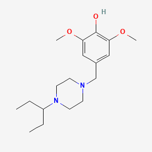 molecular formula C18H30N2O3 B10884350 2,6-Dimethoxy-4-{[4-(pentan-3-yl)piperazin-1-yl]methyl}phenol 