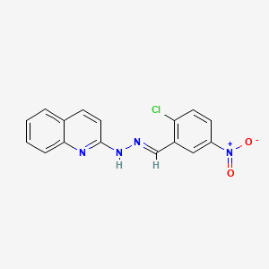 molecular formula C16H11ClN4O2 B10884359 2-[(2E)-2-(2-chloro-5-nitrobenzylidene)hydrazinyl]quinoline 