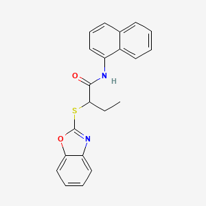 molecular formula C21H18N2O2S B10884367 2-(1,3-benzoxazol-2-ylsulfanyl)-N-(naphthalen-1-yl)butanamide CAS No. 425627-04-9