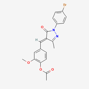 4-{(E)-[1-(4-bromophenyl)-3-methyl-5-oxo-1,5-dihydro-4H-pyrazol-4-ylidene]methyl}-2-methoxyphenyl acetate