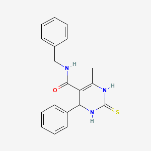 molecular formula C19H19N3OS B10884399 N-benzyl-4-methyl-6-phenyl-2-sulfanyl-1,6-dihydropyrimidine-5-carboxamide 