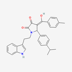 molecular formula C31H30N2O3 B10884402 3-hydroxy-1-[2-(1H-indol-3-yl)ethyl]-4-[(4-methylphenyl)carbonyl]-5-[4-(propan-2-yl)phenyl]-1,5-dihydro-2H-pyrrol-2-one 