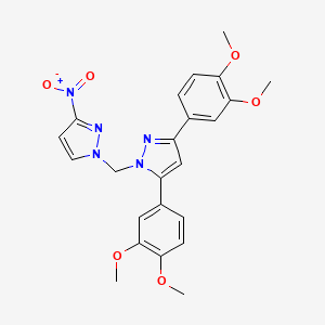 3,5-bis(3,4-dimethoxyphenyl)-1-[(3-nitro-1H-pyrazol-1-yl)methyl]-1H-pyrazole