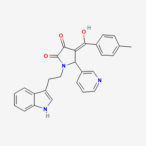 3-hydroxy-1-[2-(1H-indol-3-yl)ethyl]-4-[(4-methylphenyl)carbonyl]-5-(pyridin-3-yl)-1,5-dihydro-2H-pyrrol-2-one