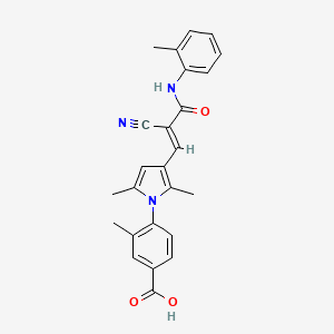 4-(3-{(1E)-2-cyano-3-[(2-methylphenyl)amino]-3-oxoprop-1-en-1-yl}-2,5-dimethyl-1H-pyrrol-1-yl)-3-methylbenzoic acid