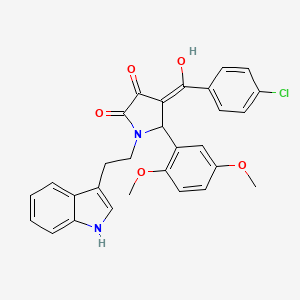 molecular formula C29H25ClN2O5 B10884511 4-[(4-chlorophenyl)carbonyl]-5-(2,5-dimethoxyphenyl)-3-hydroxy-1-[2-(1H-indol-3-yl)ethyl]-1,5-dihydro-2H-pyrrol-2-one 