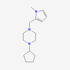 molecular formula C15H25N3 B10884520 1-Cyclopentyl-4-[(1-methylpyrrol-2-yl)methyl]piperazine 