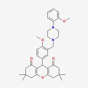 9-(4-methoxy-3-{[4-(2-methoxyphenyl)piperazin-1-yl]methyl}phenyl)-3,3,6,6-tetramethyl-3,4,5,6,7,9-hexahydro-1H-xanthene-1,8(2H)-dione