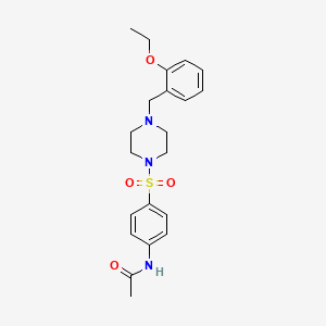 molecular formula C21H27N3O4S B10884646 N-(4-{[4-(2-ethoxybenzyl)piperazin-1-yl]sulfonyl}phenyl)acetamide 