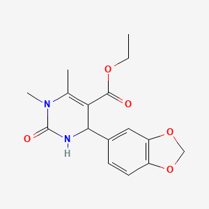 Ethyl 6-(1,3-benzodioxol-5-yl)-3,4-dimethyl-2-oxo-1,6-dihydropyrimidine-5-carboxylate