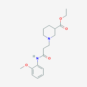 molecular formula C18H26N2O4 B10884686 Ethyl 1-{3-[(2-methoxyphenyl)amino]-3-oxopropyl}piperidine-3-carboxylate 