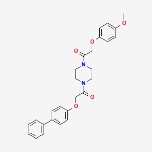 molecular formula C27H28N2O5 B10884713 2-(Biphenyl-4-yloxy)-1-{4-[(4-methoxyphenoxy)acetyl]piperazin-1-yl}ethanone 