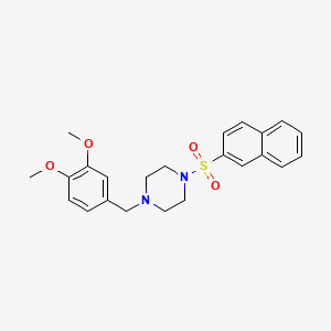 molecular formula C23H26N2O4S B10884739 1-(3,4-Dimethoxybenzyl)-4-(naphthalen-2-ylsulfonyl)piperazine 