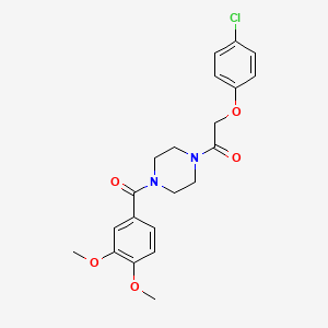 2-(4-Chlorophenoxy)-1-[4-(3,4-dimethoxybenzoyl)piperazin-1-yl]ethanone