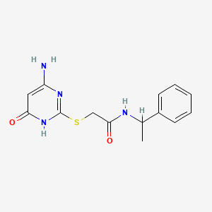 molecular formula C14H16N4O2S B10884756 2-[(4-amino-6-oxo-1,6-dihydropyrimidin-2-yl)sulfanyl]-N-(1-phenylethyl)acetamide 