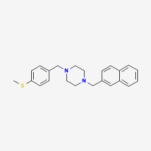 molecular formula C23H26N2S B10884764 1-[4-(Methylsulfanyl)benzyl]-4-(naphthalen-2-ylmethyl)piperazine 