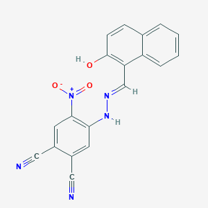 4-{(2E)-2-[(2-hydroxynaphthalen-1-yl)methylidene]hydrazinyl}-5-nitrobenzene-1,2-dicarbonitrile