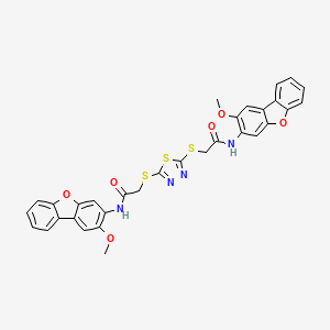 2,2'-(1,3,4-thiadiazole-2,5-diyldisulfanediyl)bis[N-(2-methoxydibenzo[b,d]furan-3-yl)acetamide]