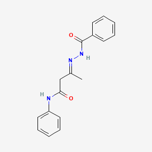 (3E)-N-phenyl-3-[2-(phenylcarbonyl)hydrazinylidene]butanamide