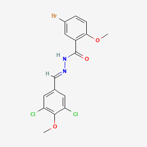 molecular formula C16H13BrCl2N2O3 B10884891 5-bromo-N'-[(E)-(3,5-dichloro-4-methoxyphenyl)methylidene]-2-methoxybenzohydrazide 