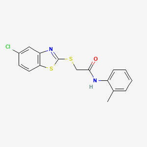 2-[(5-chloro-1,3-benzothiazol-2-yl)sulfanyl]-N-(2-methylphenyl)acetamide