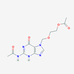 molecular formula C12H15N5O5 B108849 2-((2-乙酰氨基-6-氧代-1H-嘌呤-7(6H)-基)甲氧基)乙酸乙酯 CAS No. 91702-60-2
