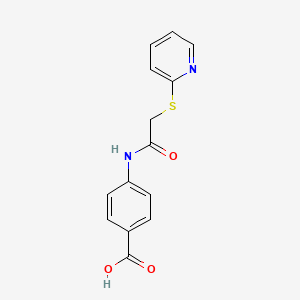 molecular formula C14H12N2O3S B10884907 4-{[(Pyridin-2-ylsulfanyl)acetyl]amino}benzoic acid 