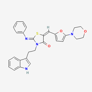 3-[2-(1H-Indol-3-YL)ethyl]-5-[(E)-1-(5-morpholino-2-furyl)methylidene]-2-(phenylimino)-1,3-thiazolan-4-one