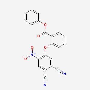 molecular formula C21H11N3O5 B10884954 Phenyl 2-(4,5-dicyano-2-nitrophenoxy)benzoate 