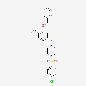 1-[3-(Benzyloxy)-4-methoxybenzyl]-4-[(4-chlorophenyl)sulfonyl]piperazine