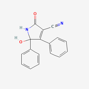 molecular formula C17H12N2O2 B10884964 5-Hydroxy-2-oxo-4,5-diphenyl-2,5-dihydro-1H-pyrrole-3-carbonitrile 