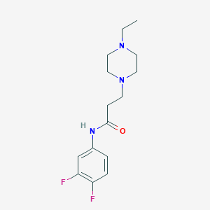 molecular formula C15H21F2N3O B10884980 N-(3,4-difluorophenyl)-3-(4-ethylpiperazin-1-yl)propanamide 