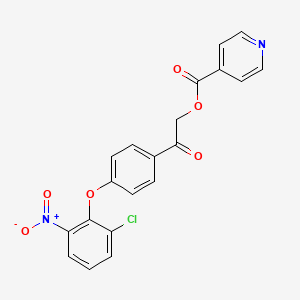 molecular formula C20H13ClN2O6 B10884990 2-[4-(2-Chloro-6-nitrophenoxy)phenyl]-2-oxoethyl pyridine-4-carboxylate 