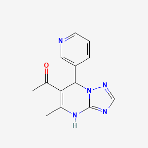 molecular formula C13H13N5O B10884991 1-[5-Methyl-7-(pyridin-3-yl)-4,7-dihydro[1,2,4]triazolo[1,5-a]pyrimidin-6-yl]ethanone 