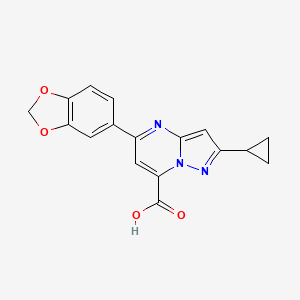 5-(1,3-Benzodioxol-5-yl)-2-cyclopropylpyrazolo[1,5-a]pyrimidine-7-carboxylic acid