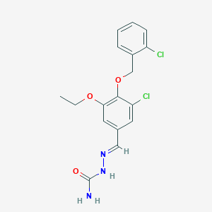 molecular formula C17H17Cl2N3O3 B10885044 (2E)-2-{3-chloro-4-[(2-chlorobenzyl)oxy]-5-ethoxybenzylidene}hydrazinecarboxamide 