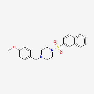 molecular formula C22H24N2O3S B10885059 1-(4-Methoxybenzyl)-4-(naphthalen-2-ylsulfonyl)piperazine 