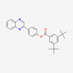 molecular formula C29H30N2O2 B10885079 4-(2-Quinoxalinyl)phenyl 3,5-di(tert-butyl)benzoate 