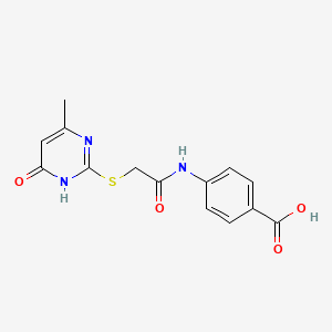 molecular formula C14H13N3O4S B10885122 4-[2-(4-Hydroxy-6-methyl-pyrimidin-2-ylsulfanyl)-acetylamino]-benzoic acid 