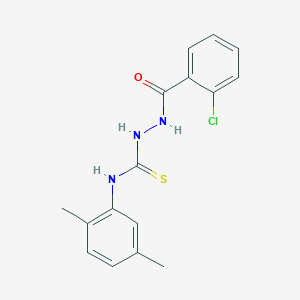 molecular formula C16H16ClN3OS B10885140 2-[(2-chlorophenyl)carbonyl]-N-(2,5-dimethylphenyl)hydrazinecarbothioamide 