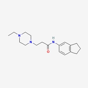 molecular formula C18H27N3O B10885152 N-(2,3-dihydro-1H-inden-5-yl)-3-(4-ethylpiperazin-1-yl)propanamide 