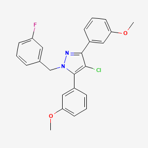 molecular formula C24H20ClFN2O2 B10885185 4-chloro-1-(3-fluorobenzyl)-3,5-bis(3-methoxyphenyl)-1H-pyrazole 