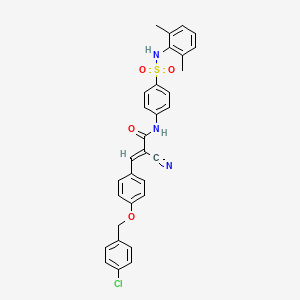 (2E)-3-{4-[(4-chlorobenzyl)oxy]phenyl}-2-cyano-N-{4-[(2,6-dimethylphenyl)sulfamoyl]phenyl}prop-2-enamide