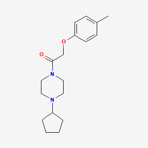 molecular formula C18H26N2O2 B10885200 1-(4-Cyclopentylpiperazin-1-yl)-2-(4-methylphenoxy)ethanone 