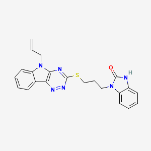 1-(3-{[5-(prop-2-en-1-yl)-5H-[1,2,4]triazino[5,6-b]indol-3-yl]sulfanyl}propyl)-1,3-dihydro-2H-benzimidazol-2-one