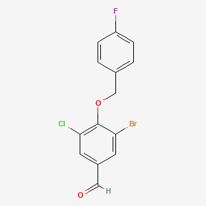 3-Bromo-5-chloro-4-[(4-fluorobenzyl)oxy]benzaldehyde