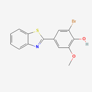 molecular formula C14H10BrNO2S B10885235 4-(1,3-Benzothiazol-2-yl)-2-bromo-6-methoxyphenol 