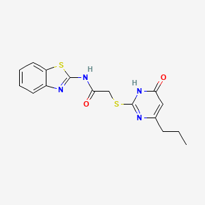 molecular formula C16H16N4O2S2 B10885251 N-(1,3-benzothiazol-2-yl)-2-[(4-hydroxy-6-propylpyrimidin-2-yl)sulfanyl]acetamide 